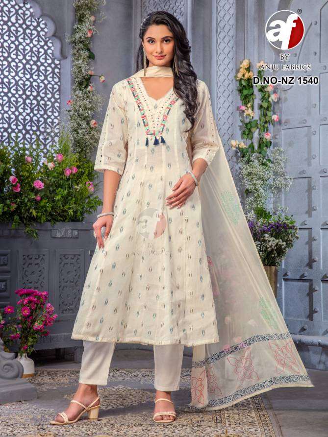 NZ 1540 Size Set Hand Work Pure Cotton Designer Readymade Suits Wholesale Shop In Surat